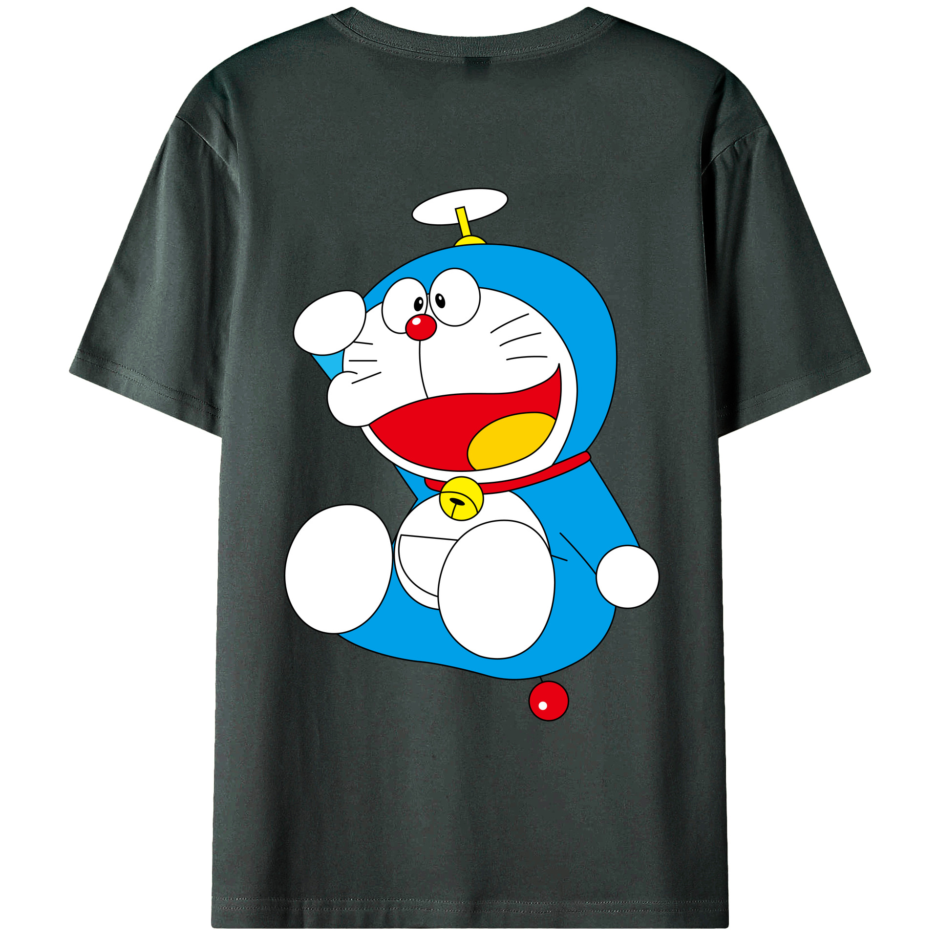 （画像用） ドラえもん Doraemon 綿100％ メンズ半袖Tシャツ（バックプリント） 通気性
